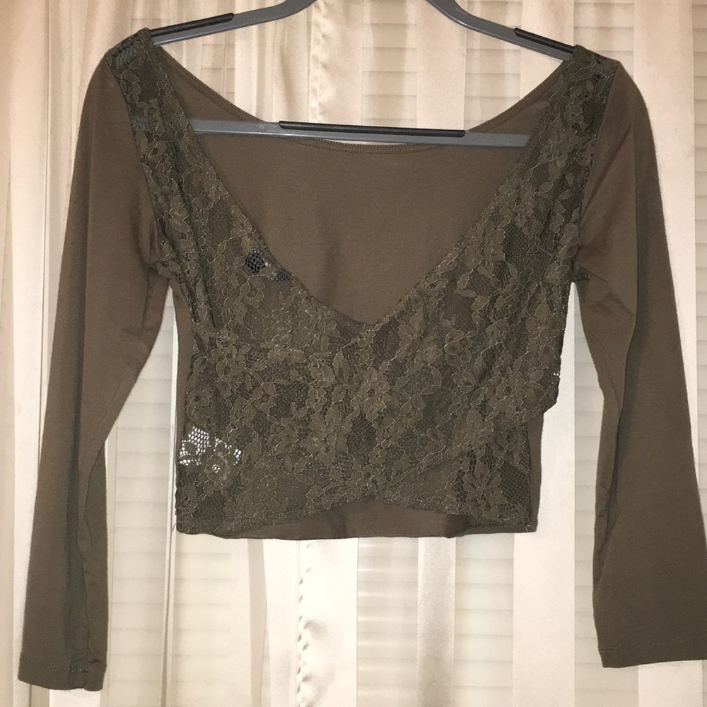 Lace back crop top